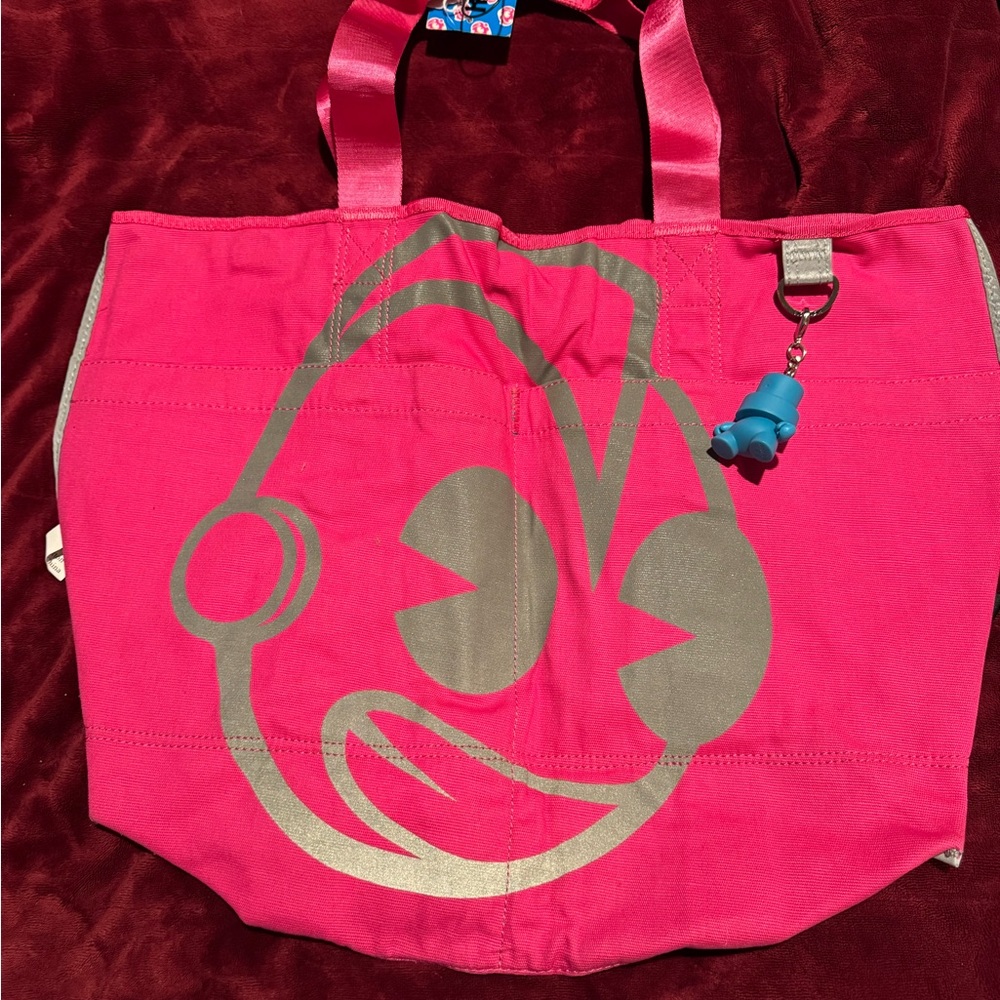 Kid Robot Playful Pink reversible to teal Graphic Tote Bag
